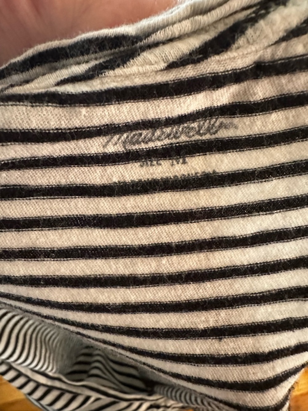 Madewell Whisper Cotton V-Neck Pocket Tank Top Striped Black White Medium - Picture 10 of 10